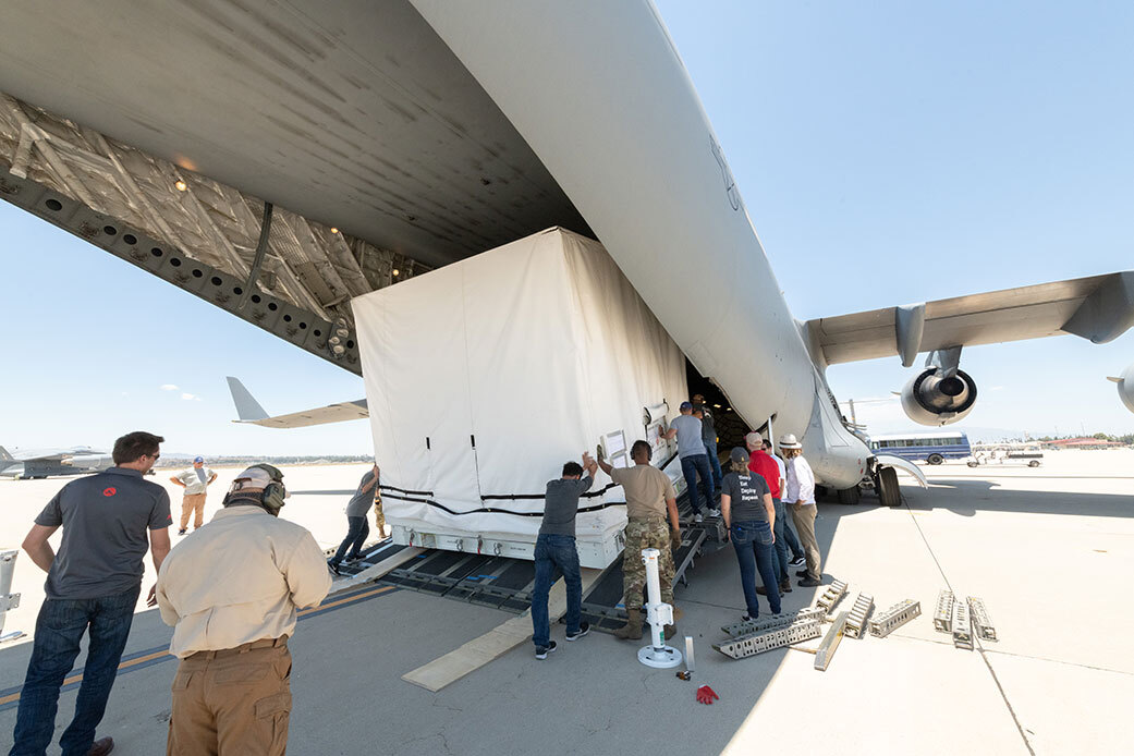Teams from NASA’s Jet Propulsion Laboratory in Southern California and the March Air Reserve Base in Riverside County, California, loaded the scientific payload for the SWOT Earth-observing satellite into a C-17 airplane on June 27. The hardware is headed to a clean room facility near Cannes, France.